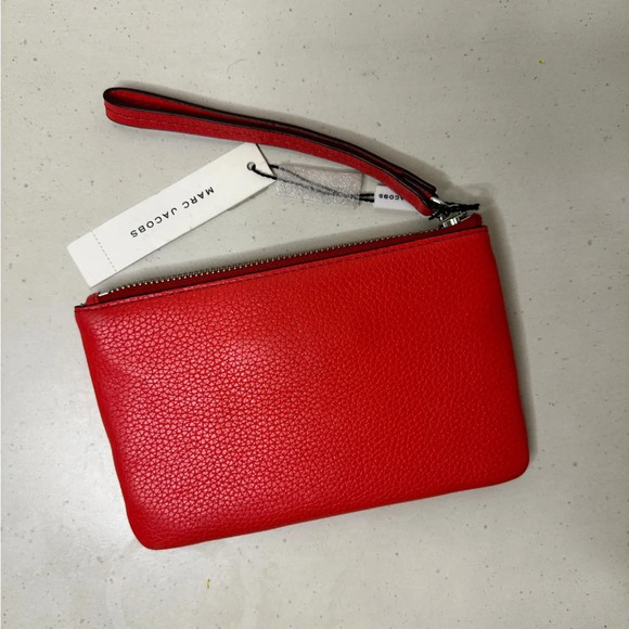 Marc Jacobs Leather Wristlet | One Size | Poppy Red | New with Tags - Picture 7 of 7